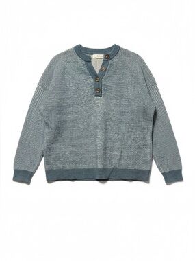 Pulse Textured Henley Sweater – Large